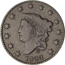 Lot 601 - 1823/2 N-1 R2 VG10. Overdate 3 over 2.
