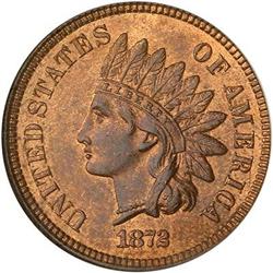 Lot 606 - 1872 Indian Head Cent NGC MS65 RB