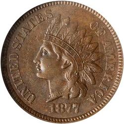 Lot 608 - 1877 Indian Head Cent NGC MS64 BN