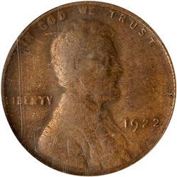 Lot 622 - 1922 Lincoln Cent. No D. Strong reverse PCGS VF20