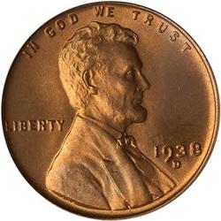Lot 623 - 1938-D Lincoln Cent PCGS MS67 RD