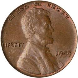 Lot 624 - 1955 Lincoln Cent. Doubled die obverse PCGS MS65 BN