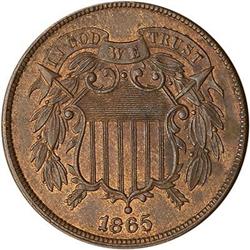 Lot 626 - 1865 Two-Cent Piece RAW