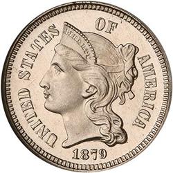 Lot 630 - 1879 Nickel Three Cents NGC PF67 CAMEO