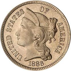 Lot 638 - 1886 Nickel Three Cents PCGS PR66