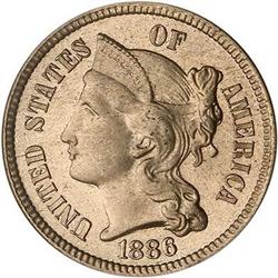 Lot 639 - 1886 Nickel Three Cents PCGS PR66