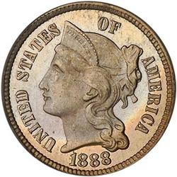 Lot 640 - 1888 Nickel Three Cents PCGS PR66
