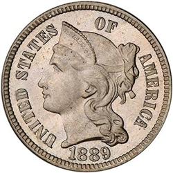 Lot 642 - 1889 Nickel Three Cents PCGS PR66