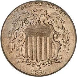 Lot 647 - 1874 Shield Nickel PCGS MS66