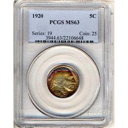 Lot 665 - 1920 Buffalo Nickel PCGS MS63