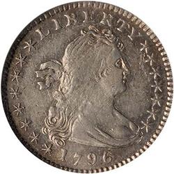 Lot 714 - 1796 Draped Bust Half Dime. 6 over 5 NGC MS60