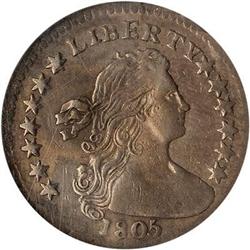 Lot 715 - 1805 Draped Bust Half Dime NGC AU55