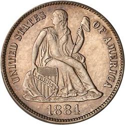 Lot 720 - 1884 Liberty Seated Dime PCGS PR65CAM