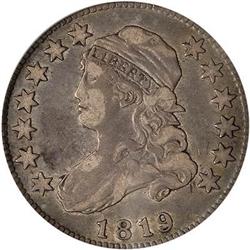 Lot 728 - 1819 Capped Bust Quarter Dollar. Small 9 PCGS VF30