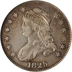 Lot 733 - 1825 Capped Bust 25c 5 over 3 or 4 B-2 ANACS EF40