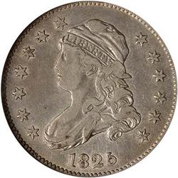Lot 735 - 1825 Capped Bust 25c 5 over 3 or 4 B-2 NGC VF30