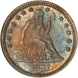 Lot 740 - 1887 Liberty Seated Quarter Dollar NGC PF 66
