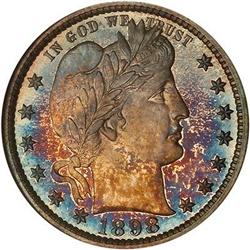 Lot 742 - 1898 Barber Quarter Dollar NGC PF67