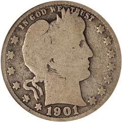 Lot 743 - 1901-S Barber Quarter Dollar PCGS AG03