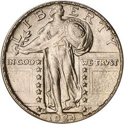 Lot 748 - 1924-D Liberty Standing Quarter Dollar PCGS MS64 FH