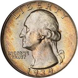 Lot 752 - 1939 Washington Quarter Dollar NGC MS67 Star