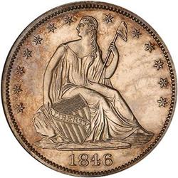 Lot 779 - 1846 Liberty Seated Half Dollar. Medium date NGC PF 62