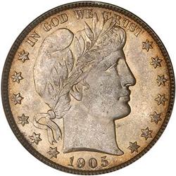 Lot 784 - 1905-O Barber Half Dollar PCGS MS64