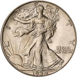 Lot 802 - 1934-S Liberty Walking Half Dollar PCGS MS64