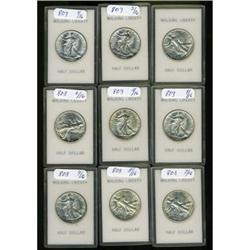 Lot 803 - Lot of 17 Walking Liberty Half Dollars