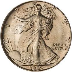 Lot 806 - 1937-S Liberty Walking Half Dollar PCGS MS66