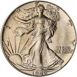 Lot 811 - 1942 Liberty Walking Half Dollar PCGS MS66