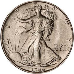Lot 815 - 1945-S Liberty Walking Half Dollar NGC MS66