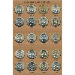 Lot 816 - Complete Franklin Half Dollar Set in Dansco Album.