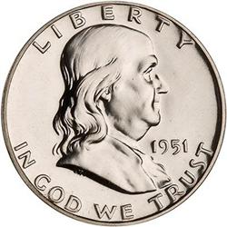 Lot 818 - 1951 Franklin Half Dollar NGC PF67 W