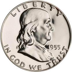 Lot 821 - 1955 Franklin Half Dollar NGC PF68 W