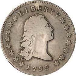 Lot 833 - 1795 Flowing Hair Dollar. Silver plug