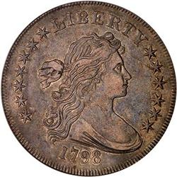 Lot 838 - 1798 Draped Bust Dollar. Small eagle 13 stars PCGS XF45