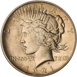 Lot 851 - 1921 Peace Dollar NGC MS64