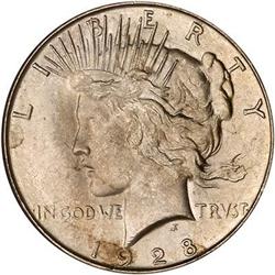 Lot 864 - 1928-S Peace Dollar NGC MS64