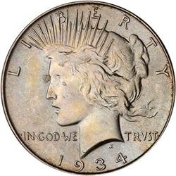 Lot 865 - 1934 Peace Dollar PCGS MS66