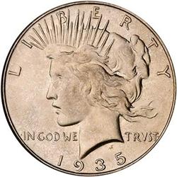 Lot 870 - 1935-S Peace Dollar NGC MS66