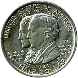 Lot 871 - 1921 Alabama Half Dollar, with 2 x 2 RAW