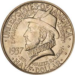 Lot 888 - 1937 Roanoke Half Dollar PCGS MS66