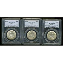 Lot 889 - 1938-P,D,S Texas Half Dollar Set