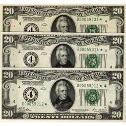 Lot 915 - Lot of 3 1928 $20.00 Federal Reserve Notes