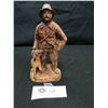 Image 1 : Wood Carving Hunter with Dog 6" Tall