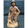 Image 2 : Wood Carving Hunter with Dog 6" Tall