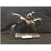 Image 1 : Very Nice Horse with Racing Rider On It Statue. Nice Detail. Has Bronze Look. 9" L x 8"h x 3" w