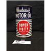 Image 1 : Woodwards Motor Oil 1 Imperial Quart Super Duty Made in Canada. Vintage Empty Tin
