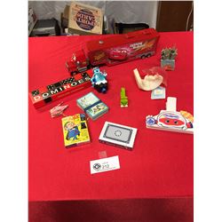 Miscellaneous Box of Vintage Toys Includes Dominoes, Cards, Magic,etc